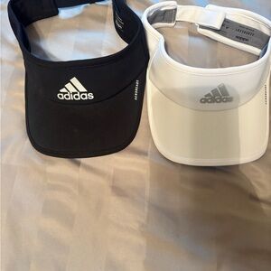 Adidas Black and White Sports Visors -2 Pack